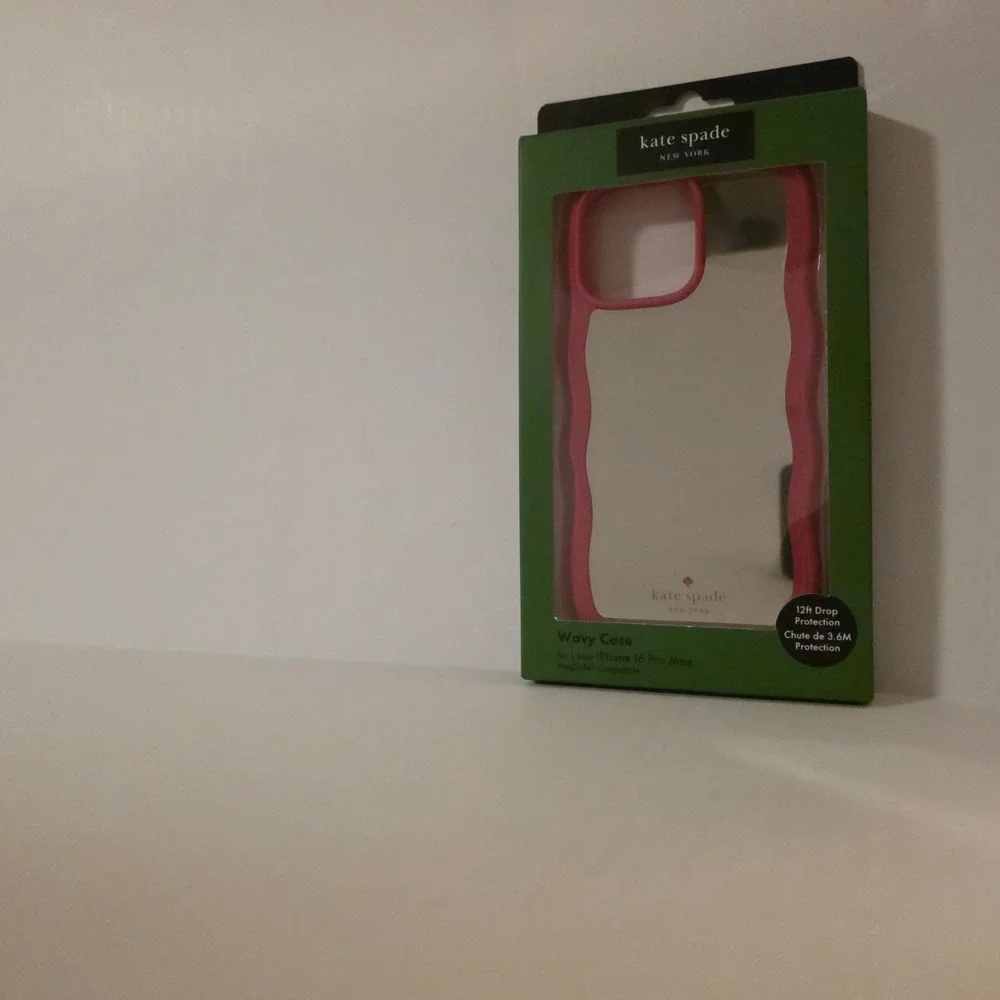 NEW Kate Spade iPhone 16 Pro Max Wavy Case Pink Mirror MagSafe Protective Cover